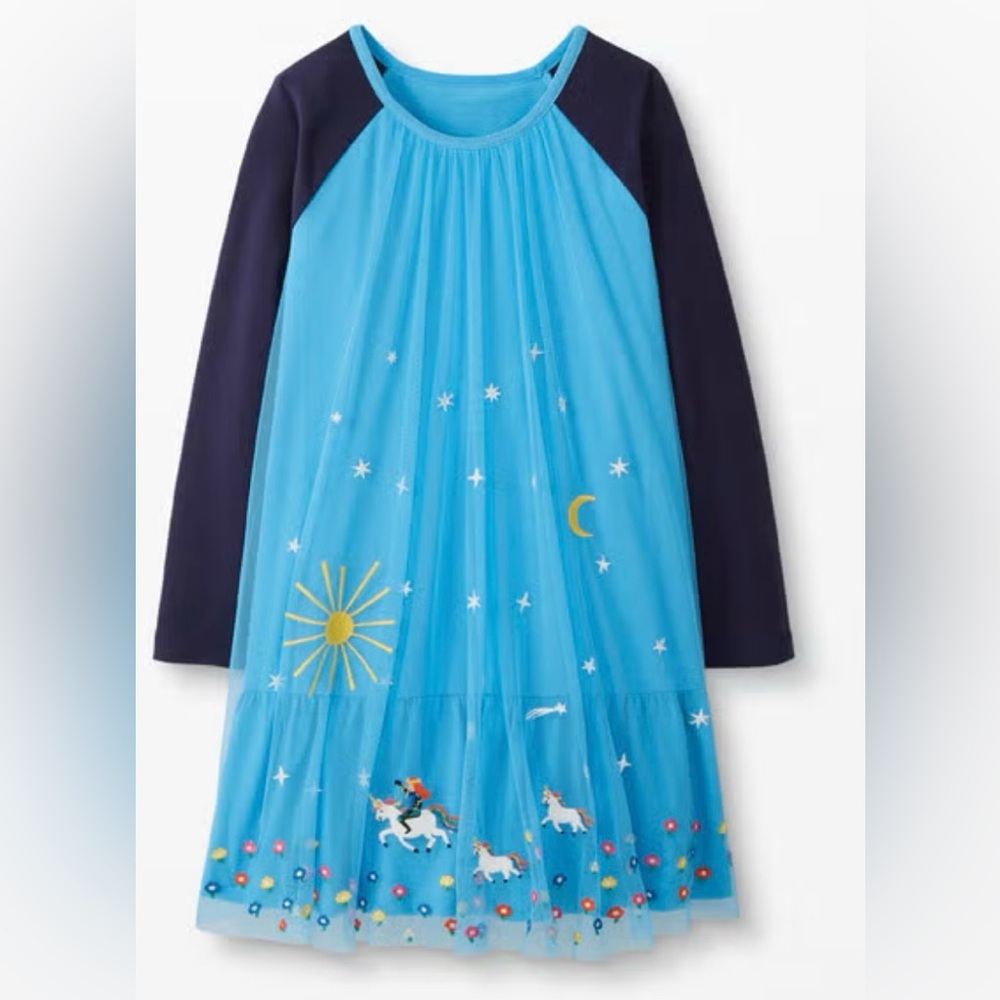 Stunning Hanna Andersson embroidered tulle dress